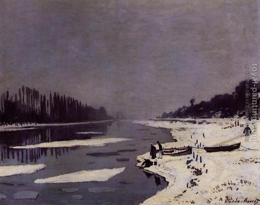 Claude Oscar Monet : Ice Floes on the Seine at Bougival